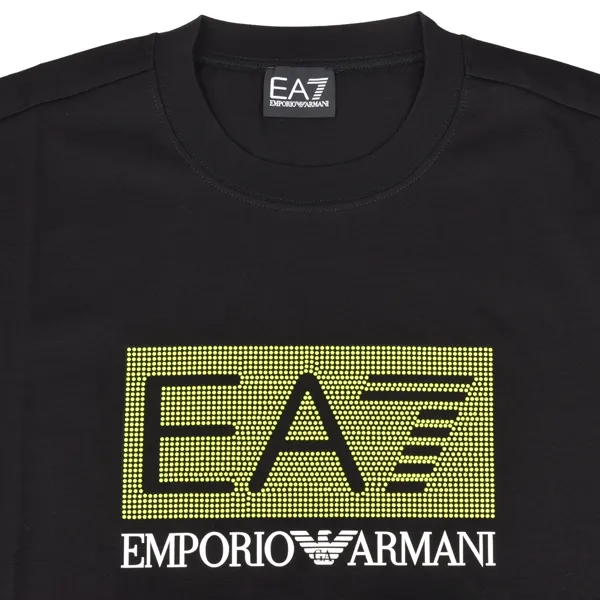 Emporio Armani crew neck studded cotton logo shirt