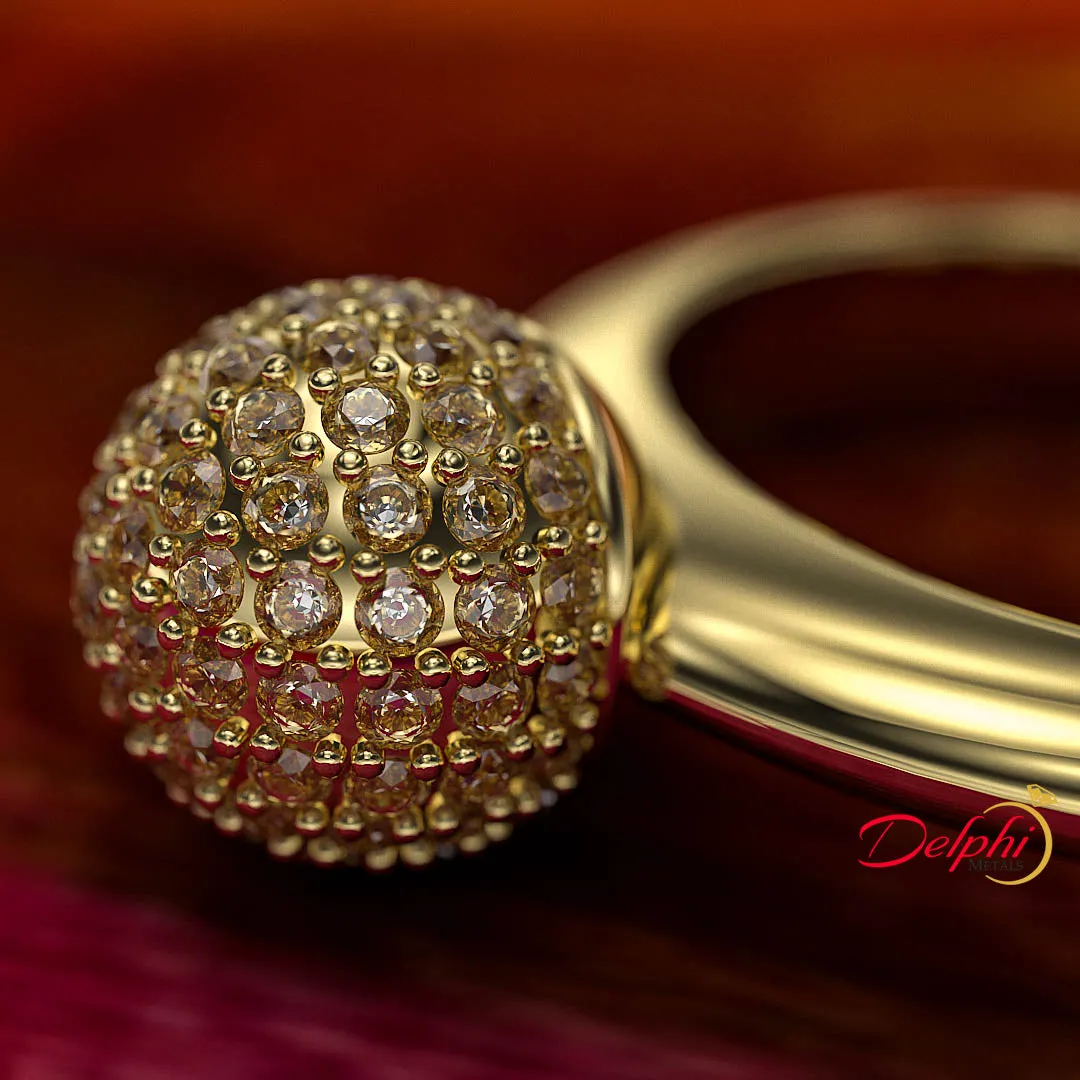 Carat Diamond Ball Gold Ring