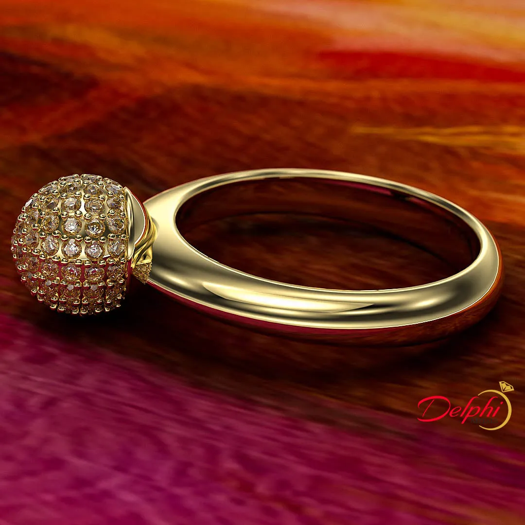 Carat Diamond Ball Gold Ring