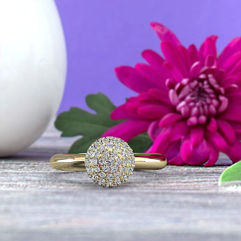 Carat Diamond Ball Gold Ring