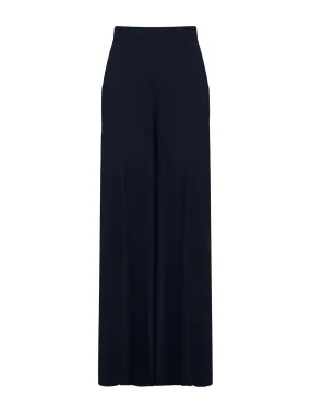 Bleu Twill Wide Leg Pantalone