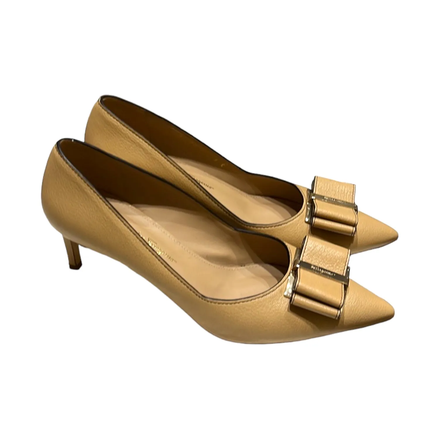 Stylish Nude Kitten Heels by Ferragamo