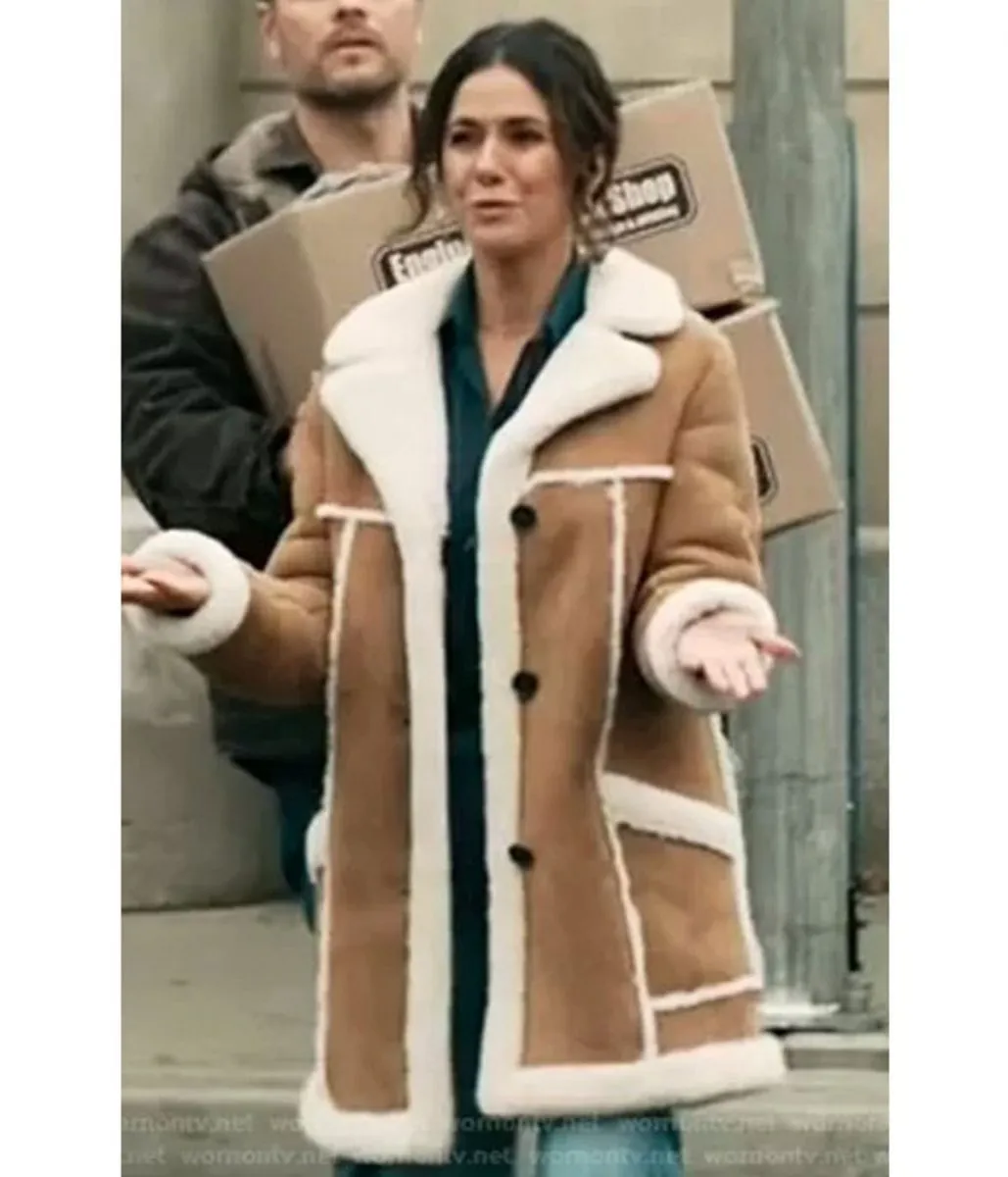 Shearling Leather Jacket by Emmanuelle Chriqui from Superman and Lois