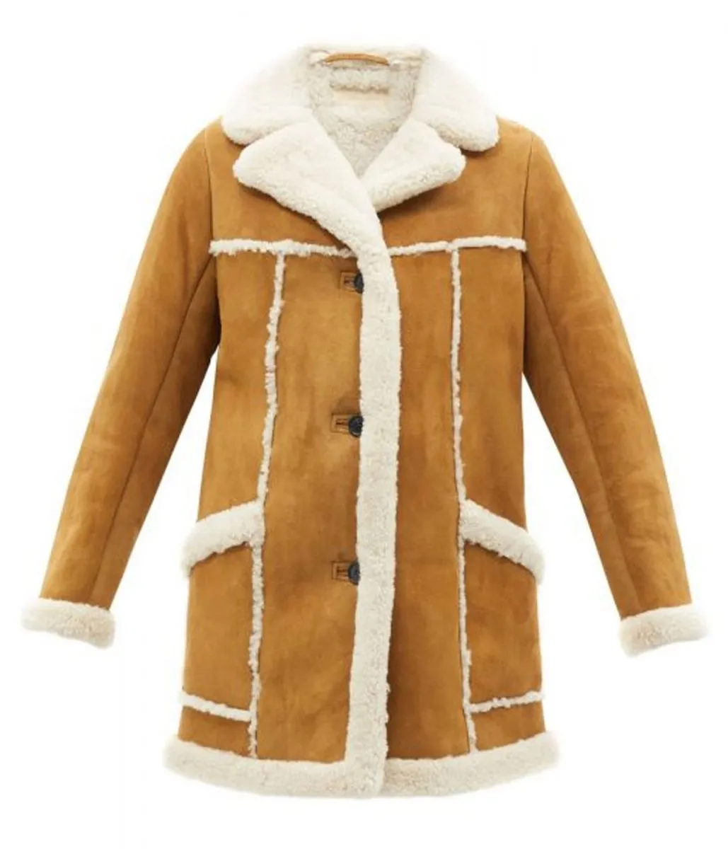 Shearling Leather Jacket by Emmanuelle Chriqui from Superman and Lois