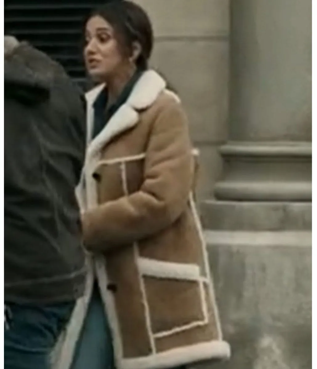 Shearling Leather Jacket by Emmanuelle Chriqui from Superman and Lois