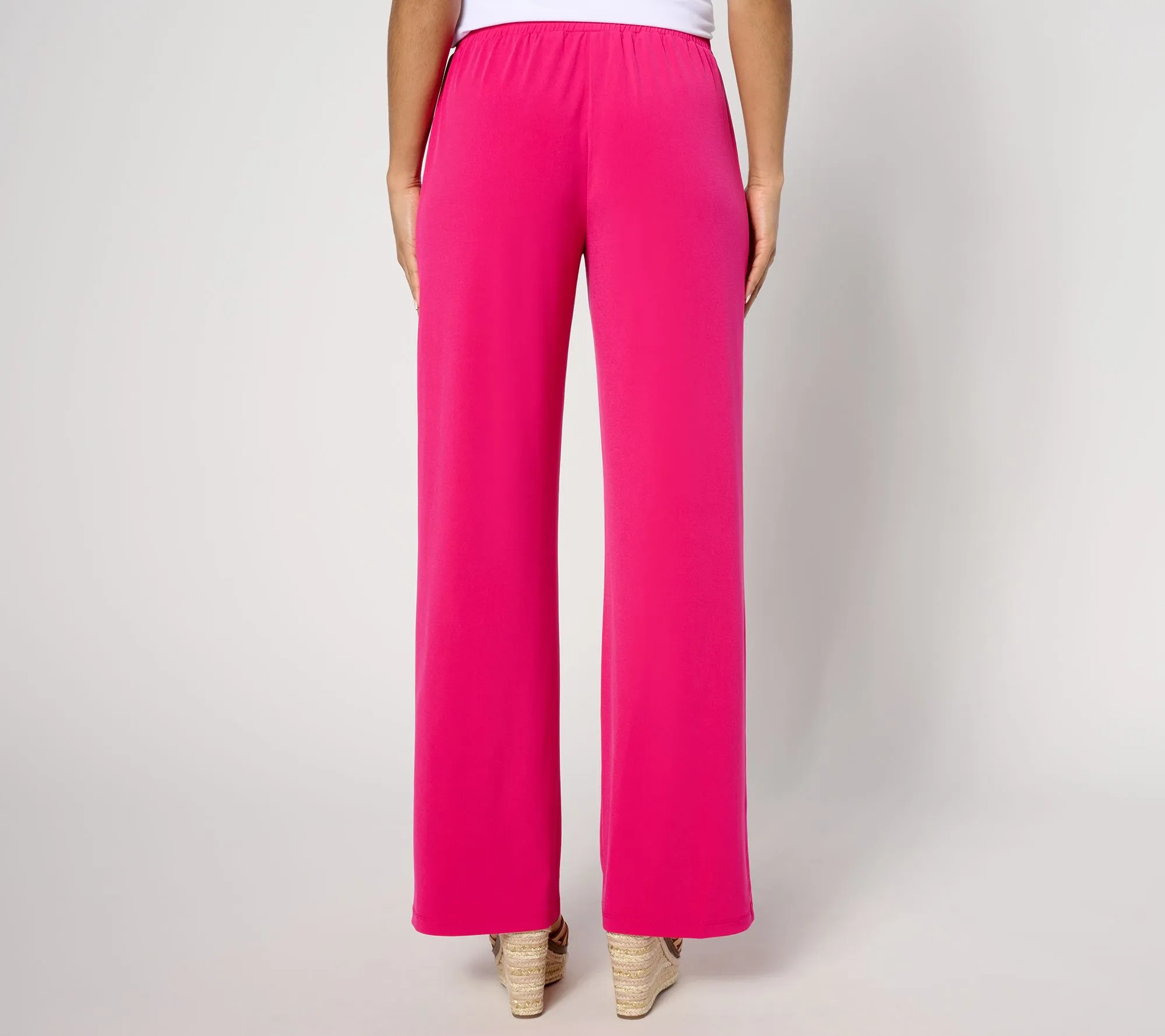 Susan Graver Petite Wide Leg Pants with Waist Detail