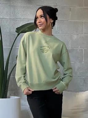 Embroidered Positano Crewneck Sweatshirt