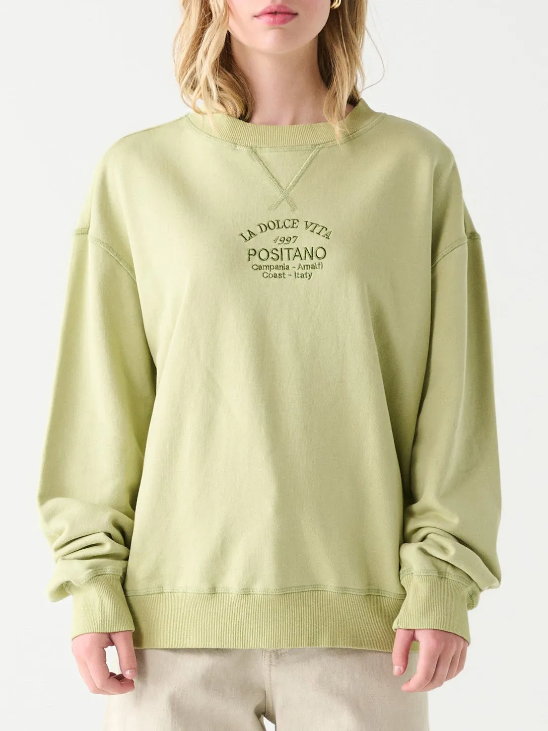 Embroidered Positano Crewneck Sweatshirt