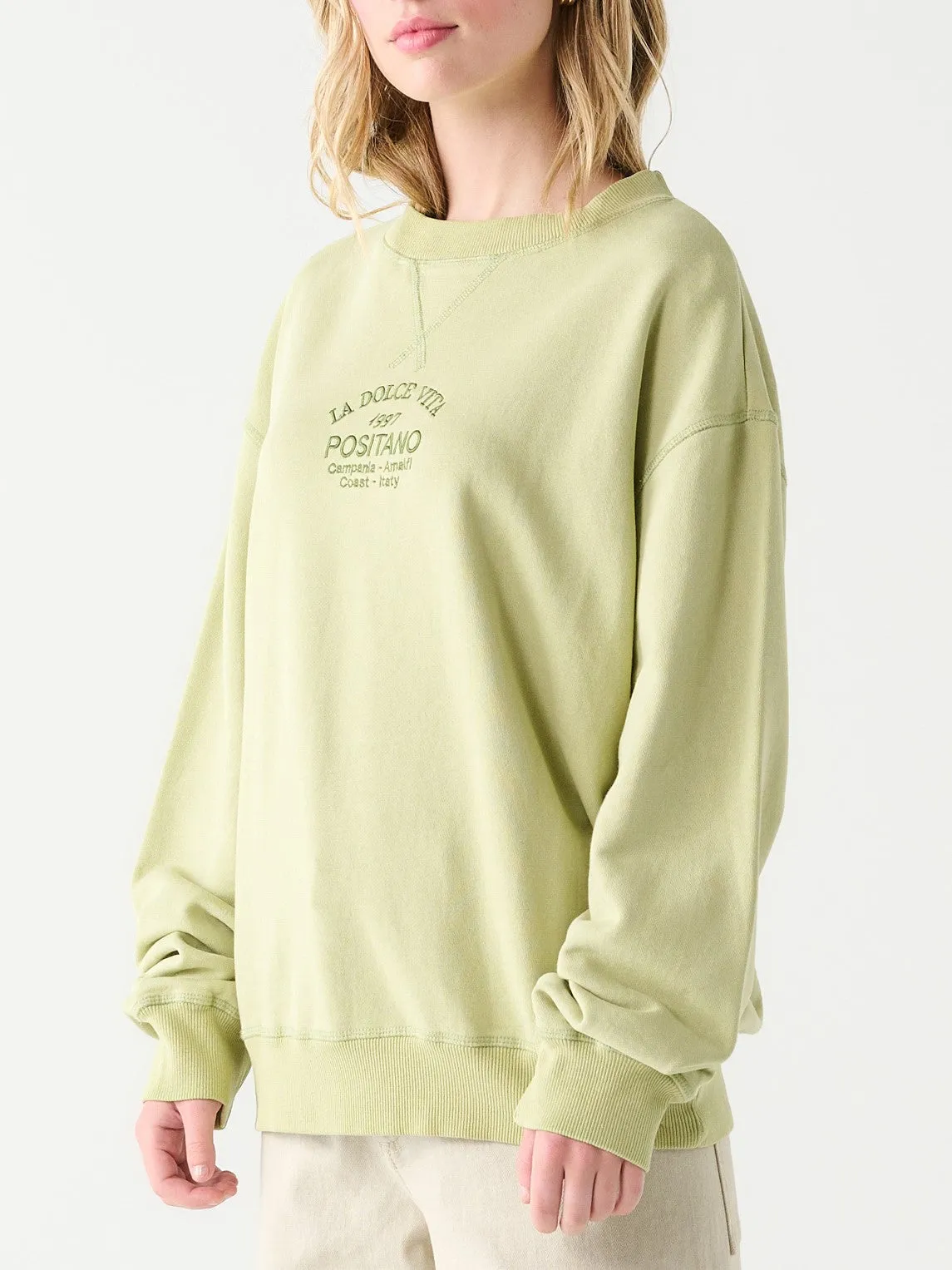 Embroidered Positano Crewneck Sweatshirt