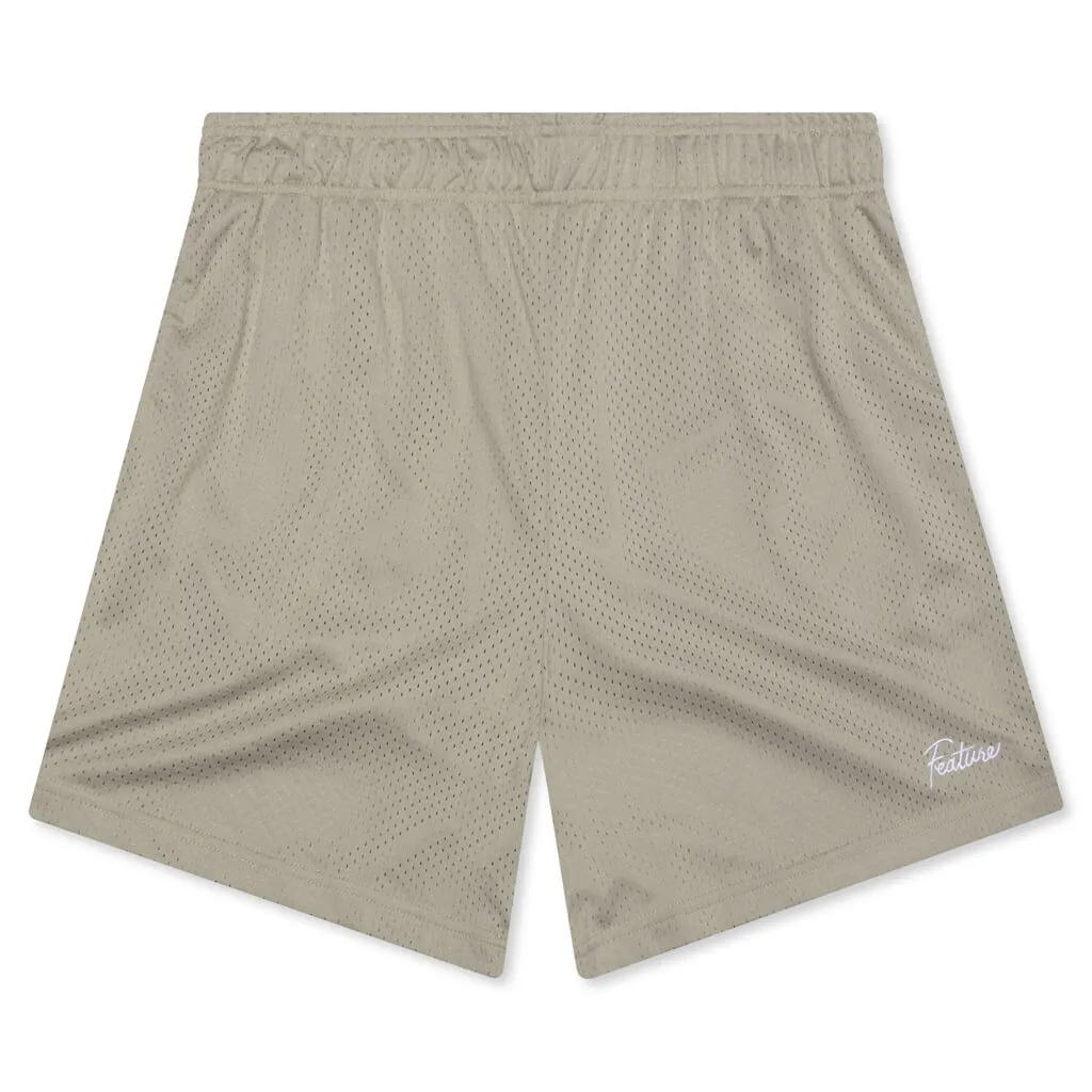 Tan Mesh Sports Shorts