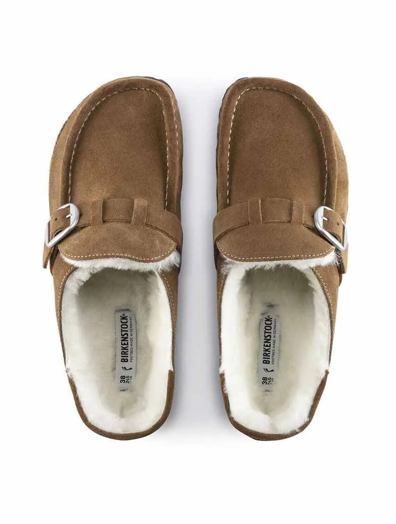 Tea-colored Shearling Buckley Slipper by Birkenstock