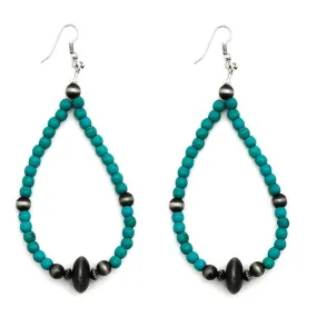 Turquoise Pearl Teardrop Earrings