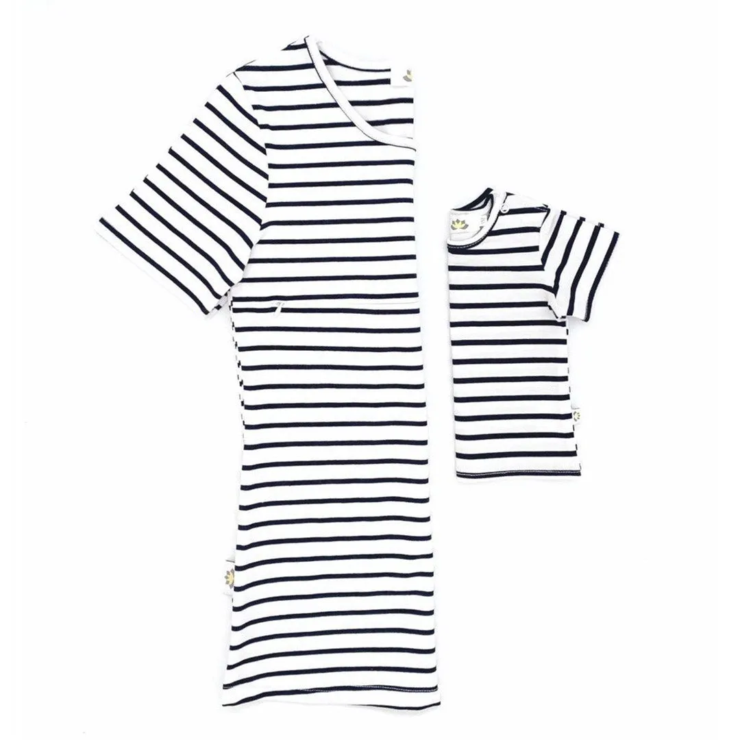 Striped Short-Sleeve Nursing Top