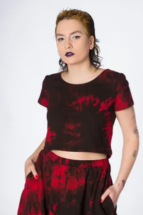 Tie Dye Red Crop Top