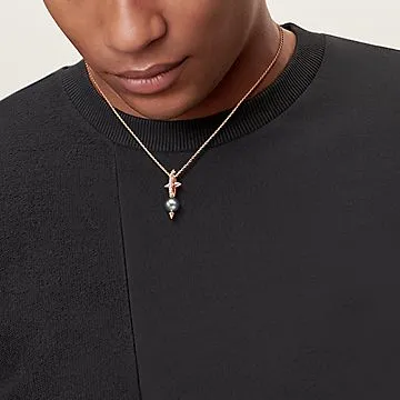 Tiffany Titan by Pharrell Williams Tahitian Pearl Pendant in Gold with Diamonds 