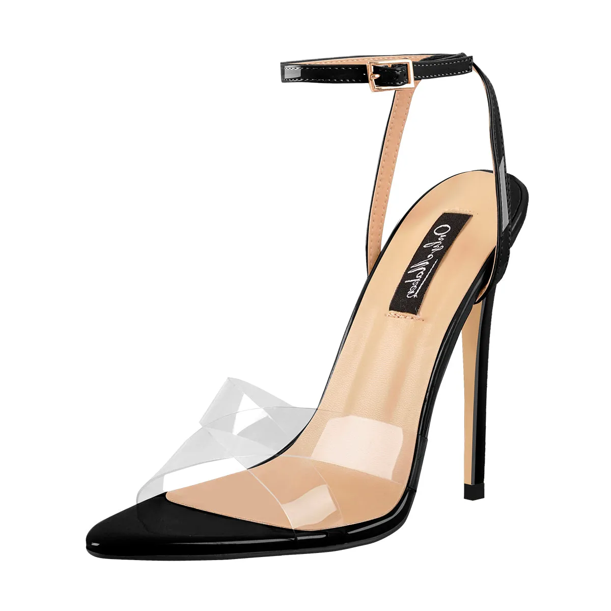 Open Toe High Heel Sandals Clear Cross Band