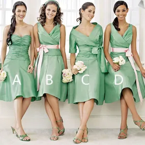 One-of-a-Kind Satin Mismatched Green Bridesmaid Dresses at Affordable Prices