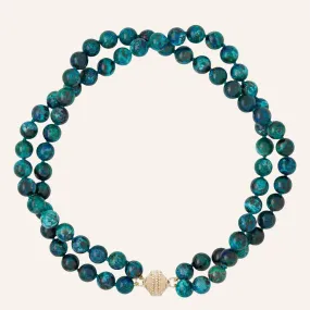 Green Chrysocolla Double Strand Necklace