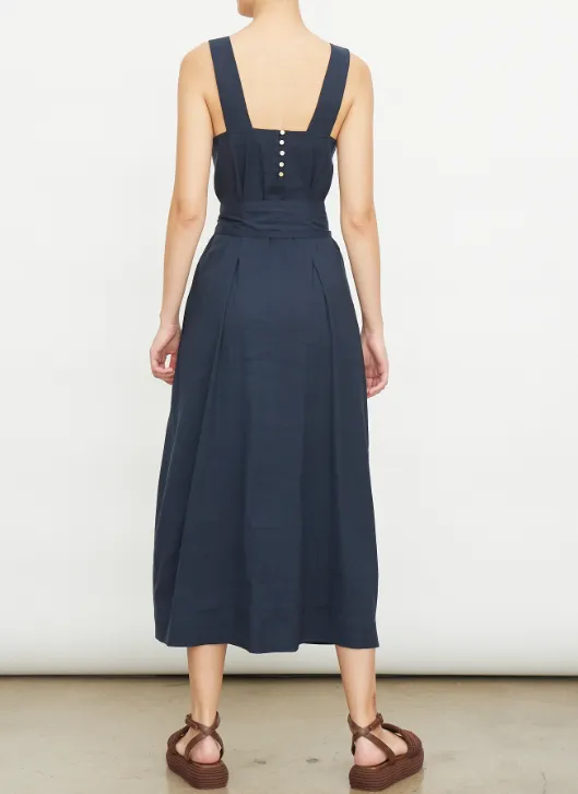 Belted Square Neck Dress