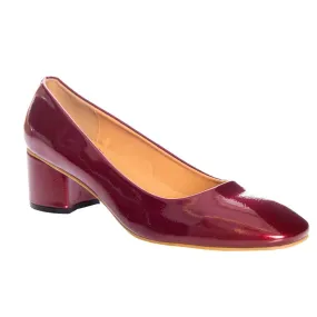 Burgundy Retro Style Heeled Shoe