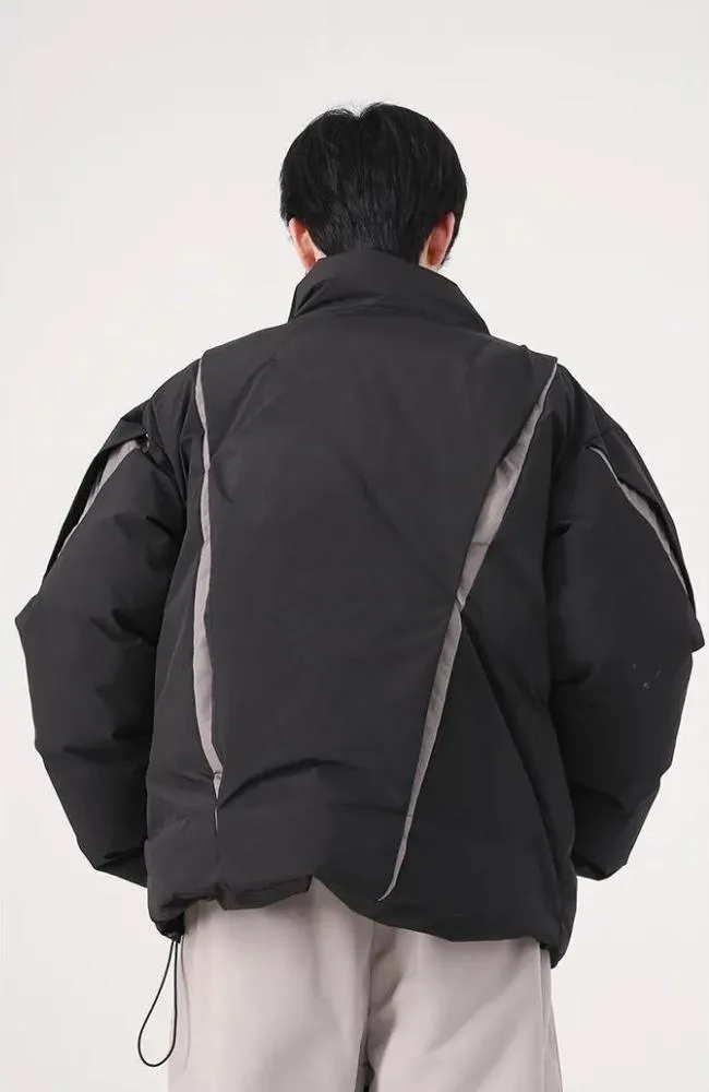 Y2K Puffer Jacket with Asymmetrical Zipper