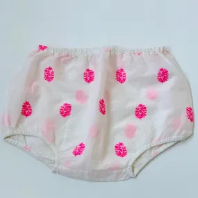 Bonpoint White & Neon Pink Cotton Bloomers in Size 18 Months