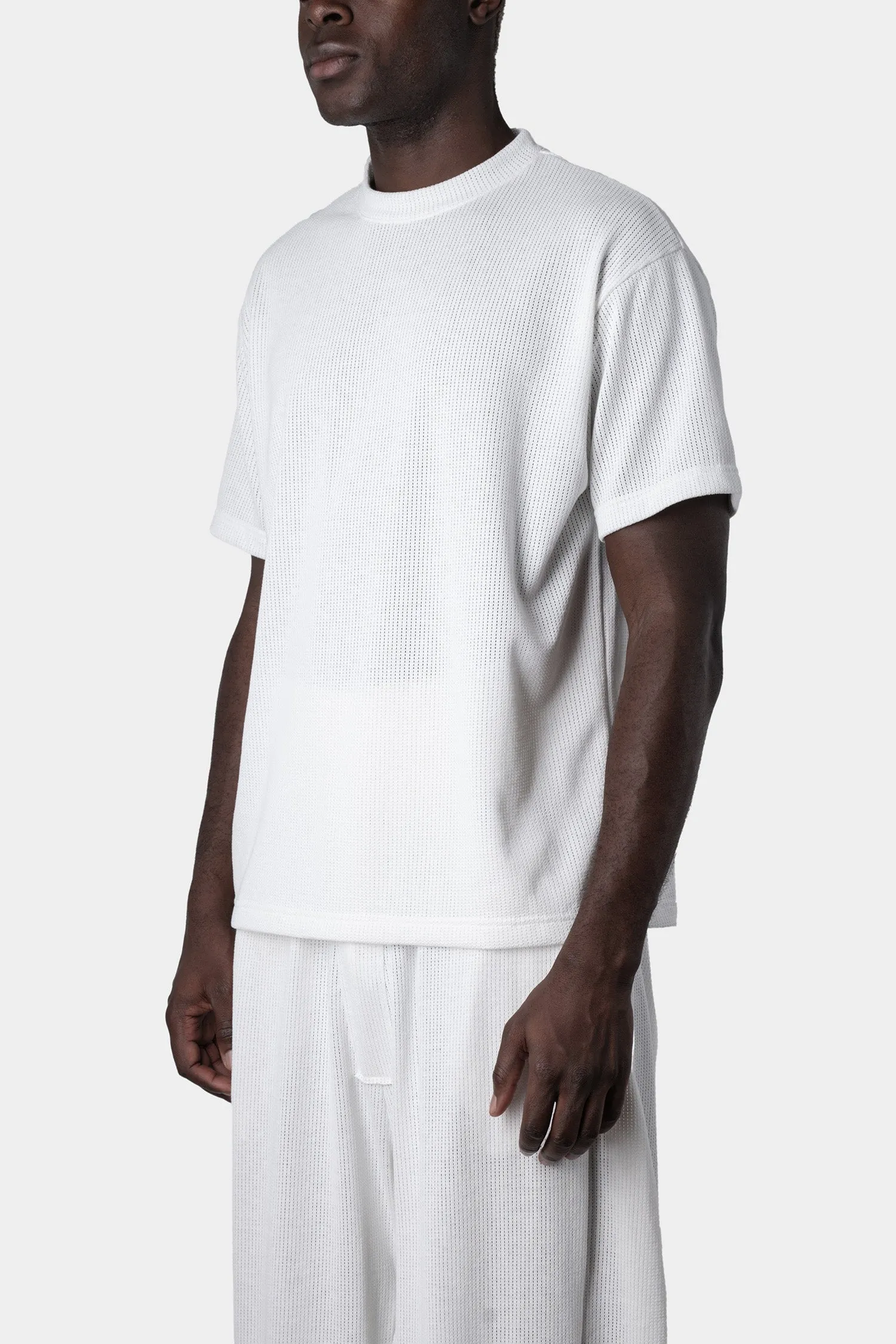 White Perforated Crewneck T-shirt