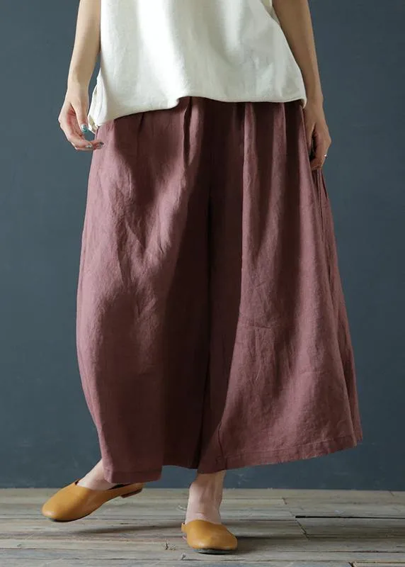 White Polka Dots Wide-Leg Pants Chunxin Original Design Cotton and Linen