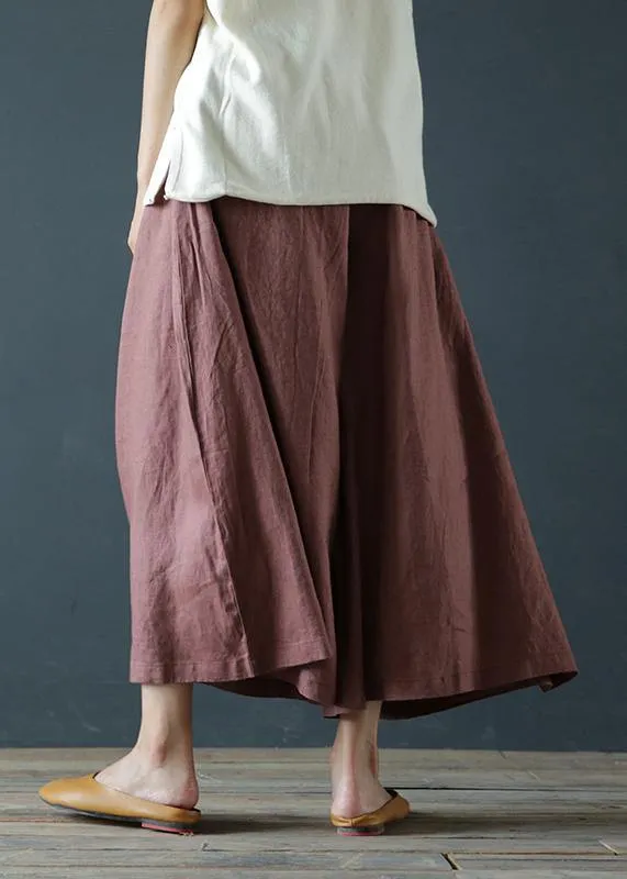 White Polka Dots Wide-Leg Pants Chunxin Original Design Cotton and Linen