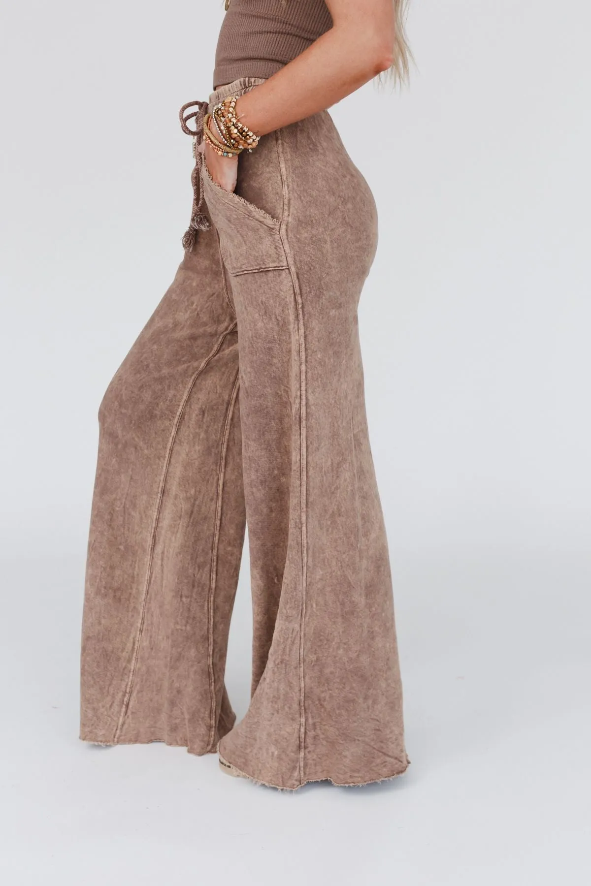 New Mocha Wide Leg Pants for Relaxing Robin