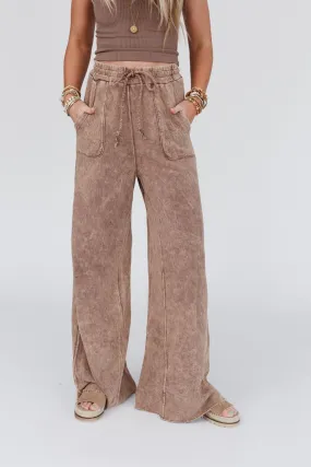 New Mocha Wide Leg Pants for Relaxing Robin