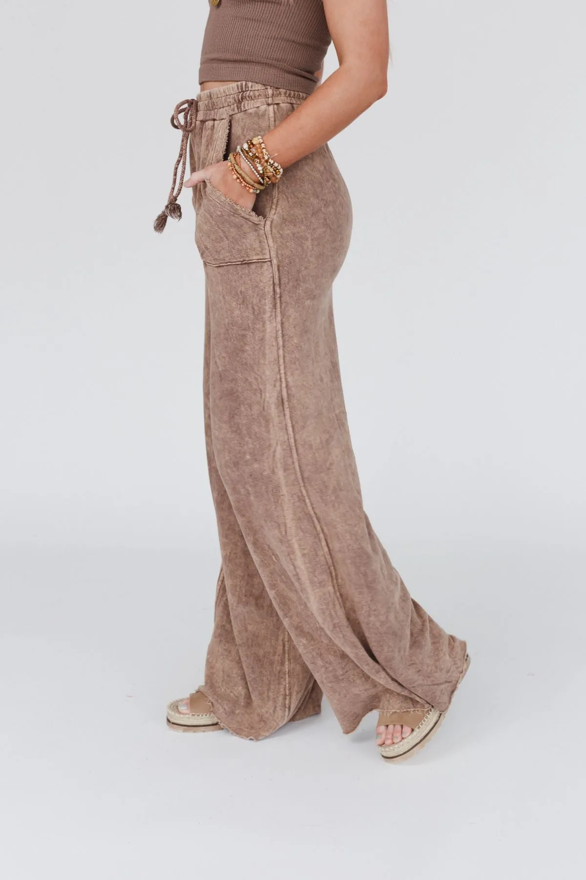 New Mocha Wide Leg Pants for Relaxing Robin