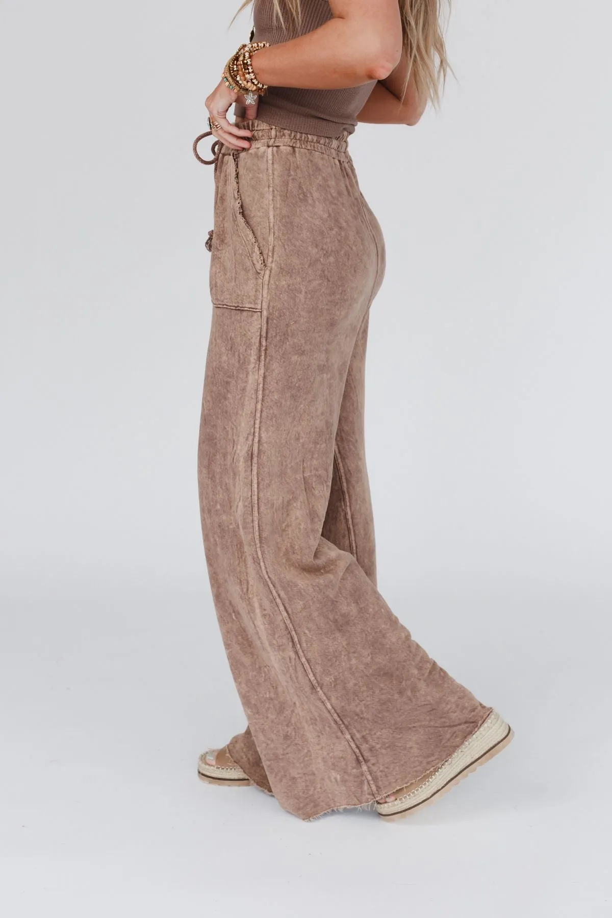 New Mocha Wide Leg Pants for Relaxing Robin