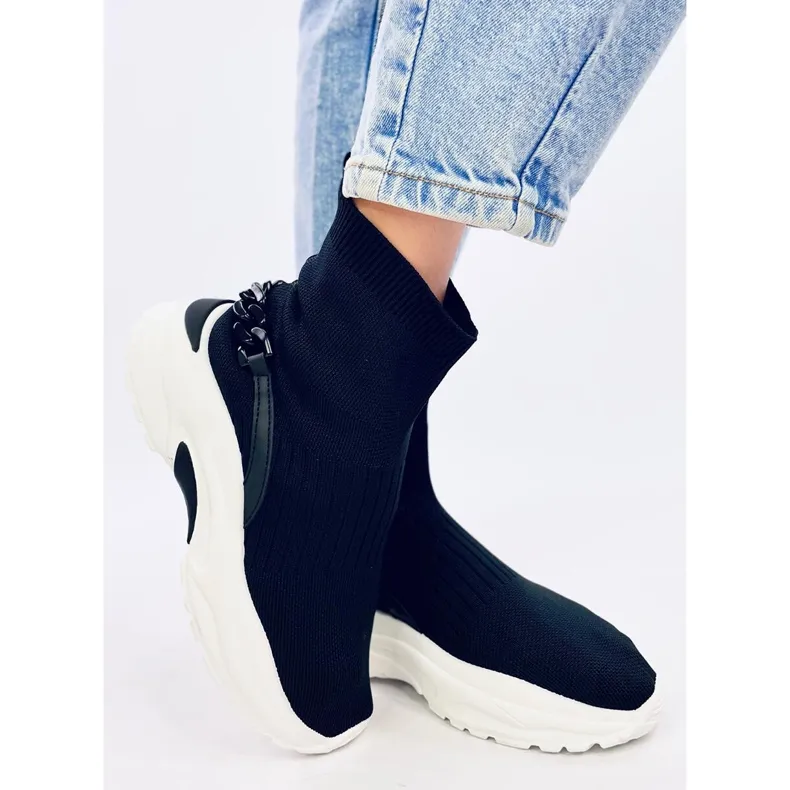 Black Sock Ankle Boots by Gina