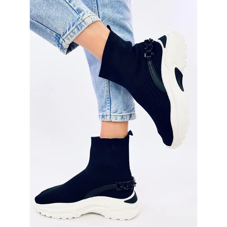 Black Sock Ankle Boots by Gina