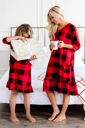 Mommy and Me Holiday House Dress Women's Buffalo Plaid