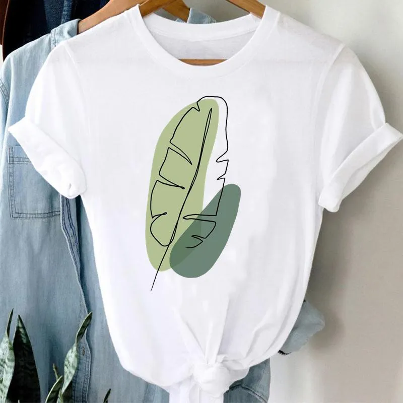 Trend T-shirt Plant Print Women Graphic Tee