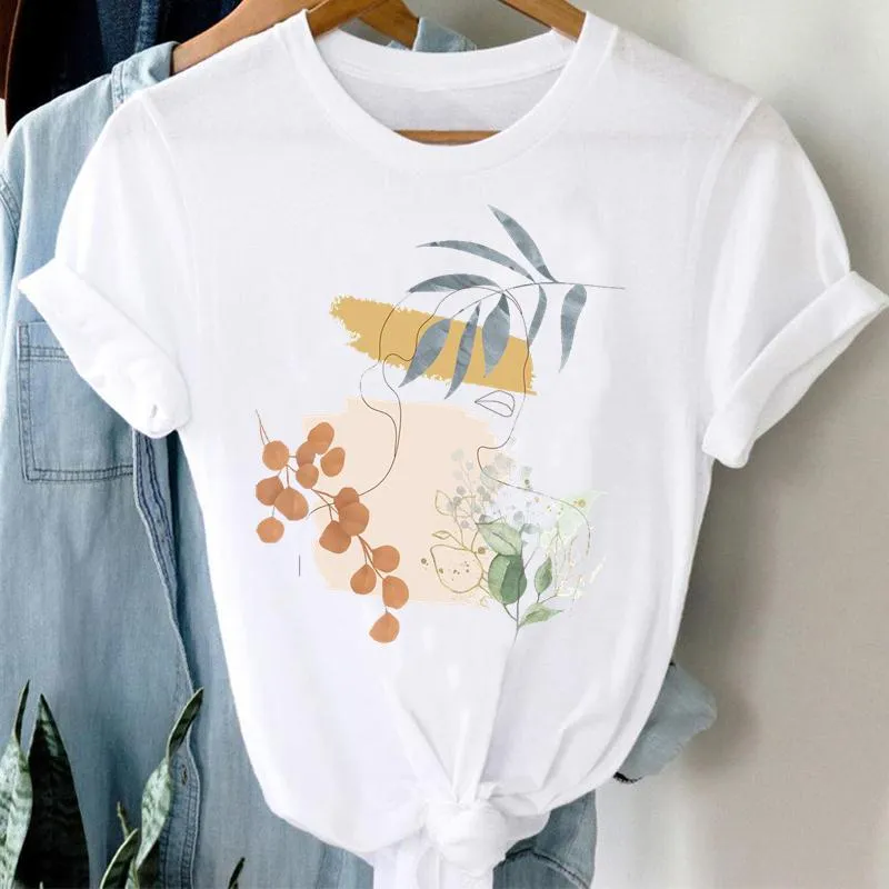 Trend T-shirt Plant Print Women Graphic Tee