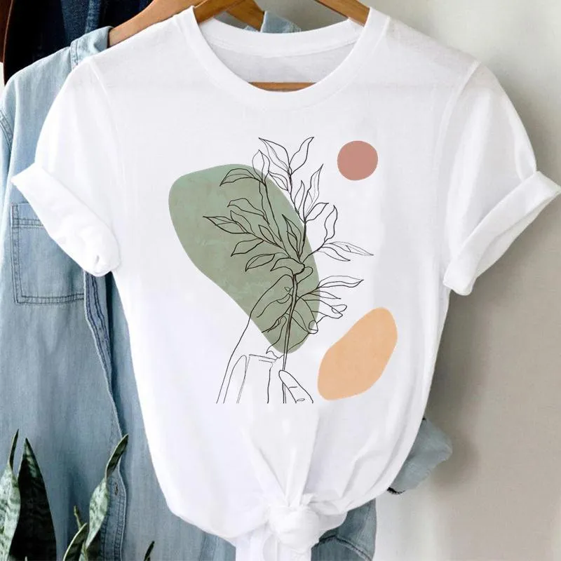 Trend T-shirt Plant Print Women Graphic Tee