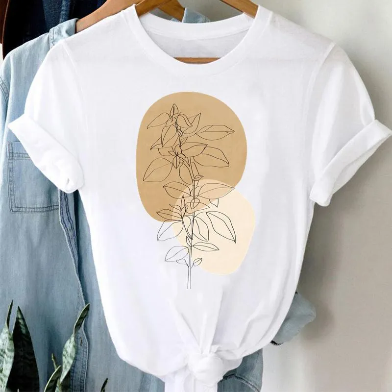 Trend T-shirt Plant Print Women Graphic Tee