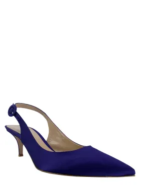 Satin Pointed Toe Slingback Shoes by Gianvito Rossi