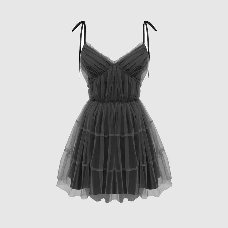 Women's Slip Dresses with Gothic Mesh Details