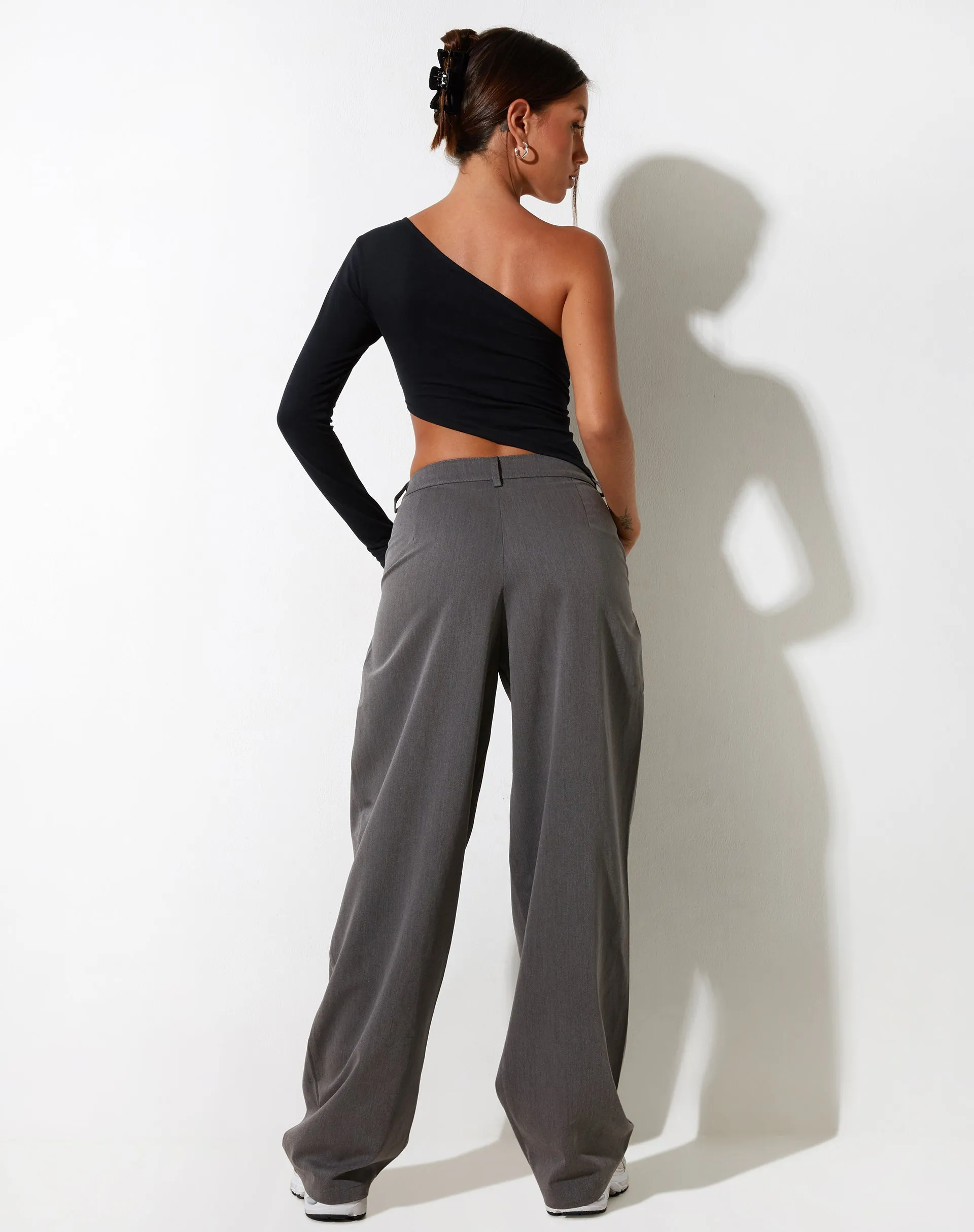 Women's Sakaria Wide Leg Trouser in Tailoring Charcoal