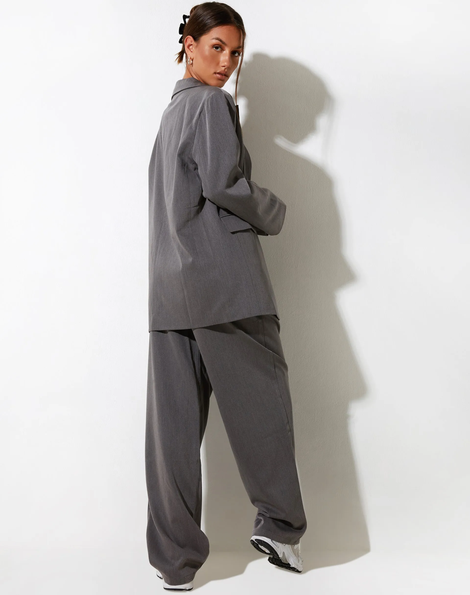 Women's Sakaria Wide Leg Trouser in Tailoring Charcoal