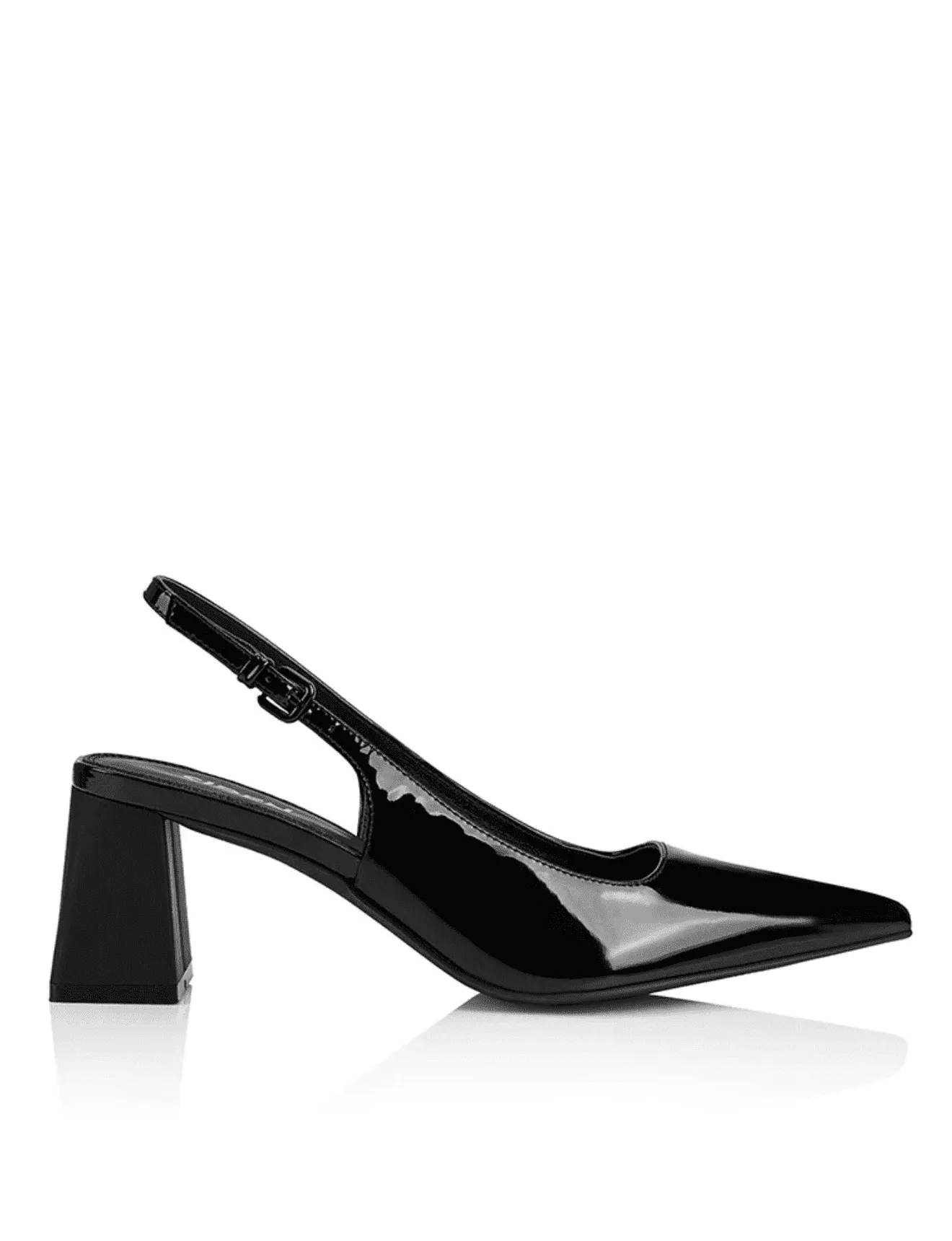 Black Patent Yarra Pointed Toe Slingbacks