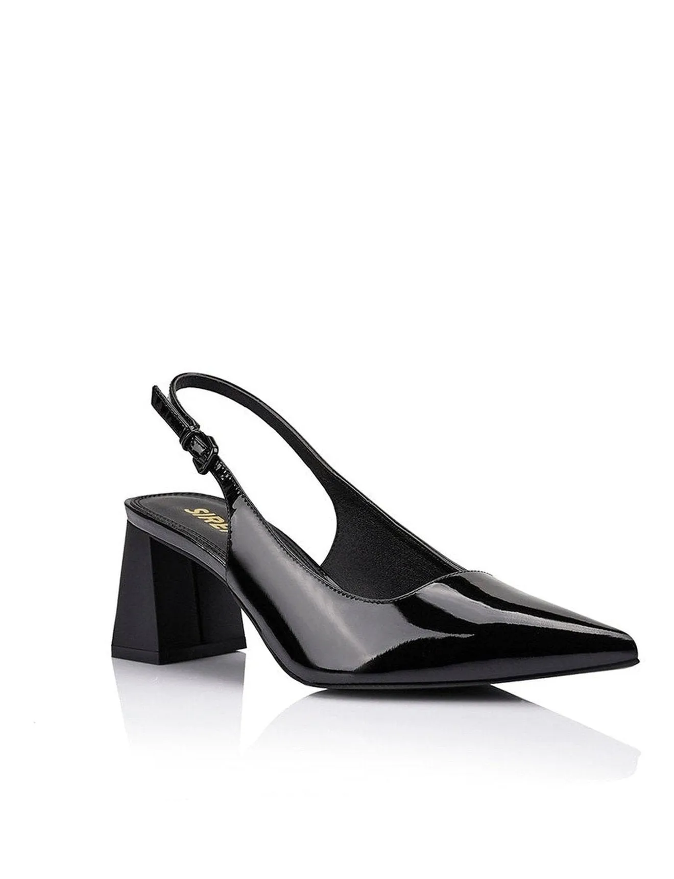 Black Patent Yarra Pointed Toe Slingbacks