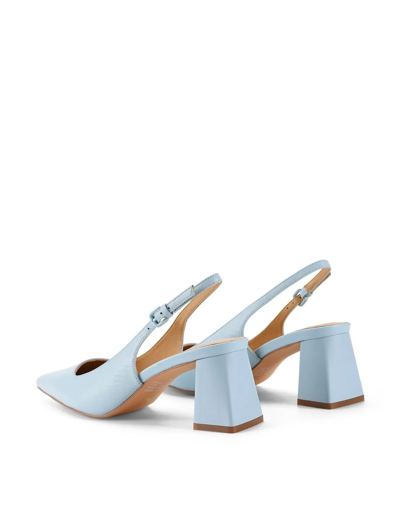 Yarra Pointed Toe Slingbacks in Pale Blue Leather