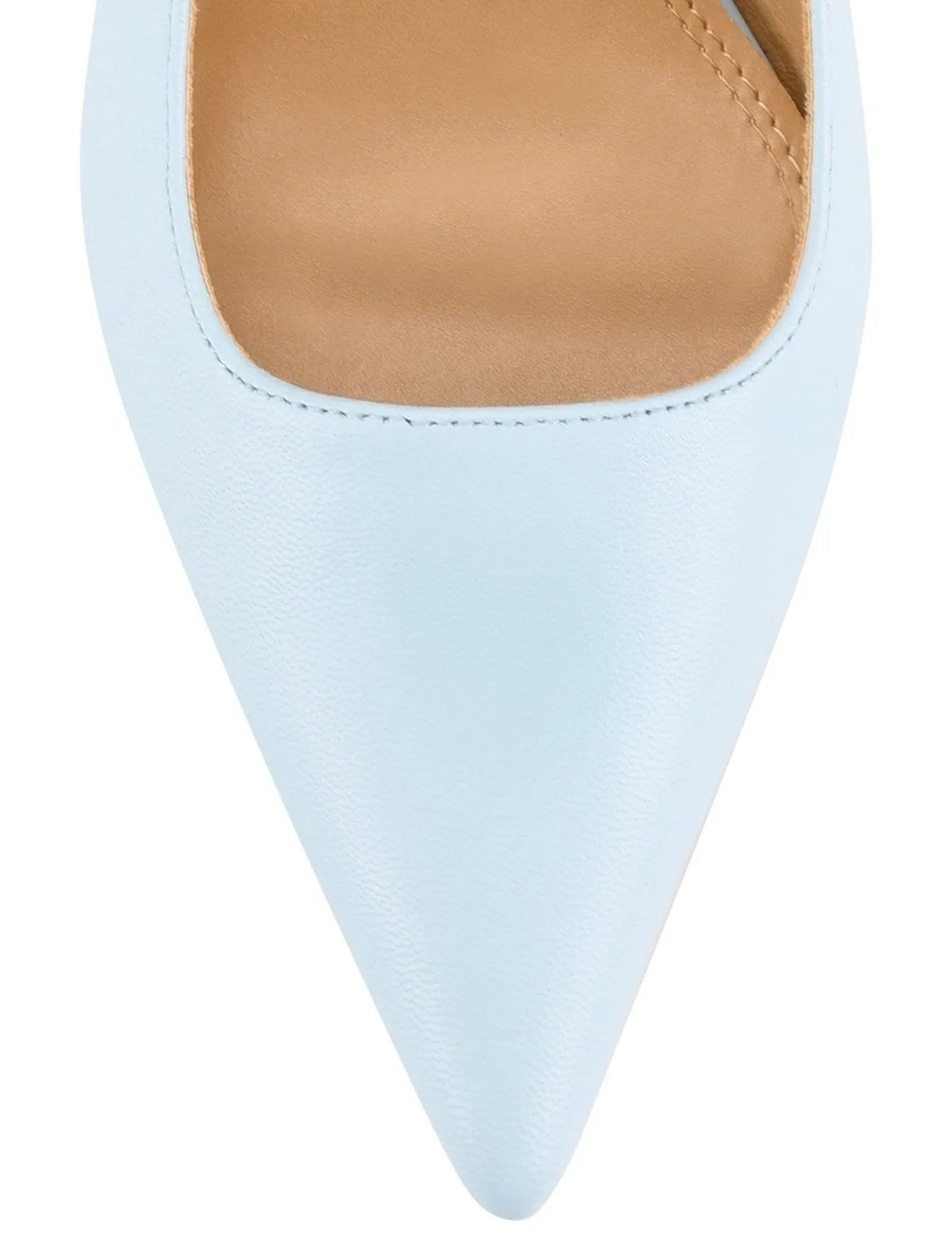 Yarra Pointed Toe Slingbacks in Pale Blue Leather