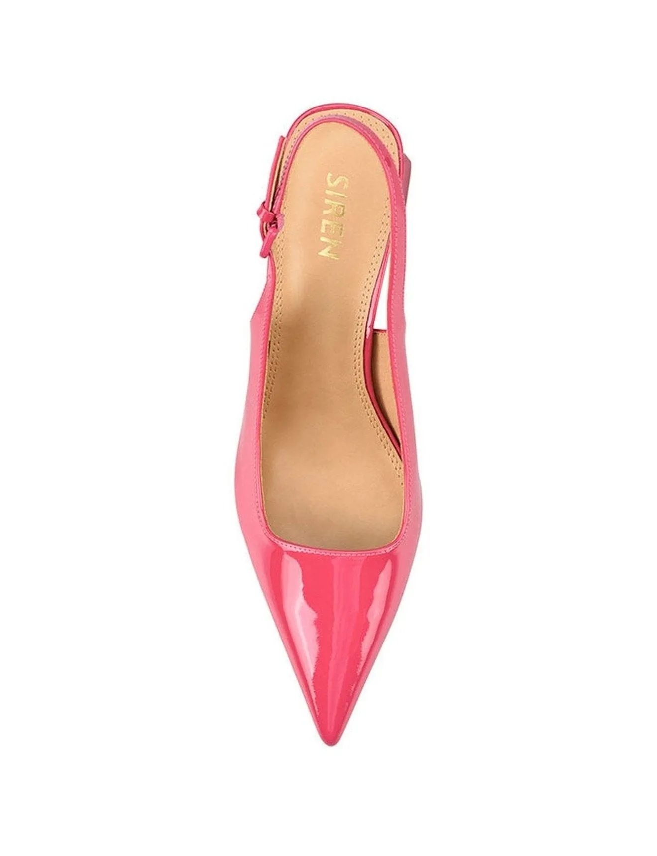 Yarra Pointed Toe Slingbacks in Raspberry Patent