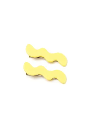 Yellow Wavy Clip Set